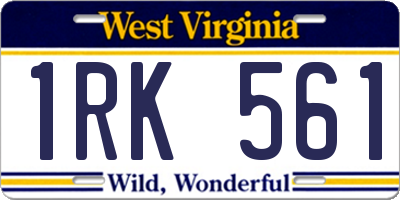 WV license plate 1RK561