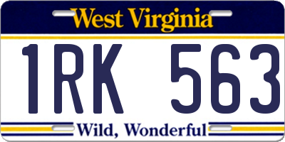 WV license plate 1RK563