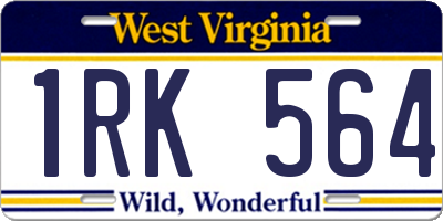 WV license plate 1RK564
