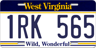 WV license plate 1RK565