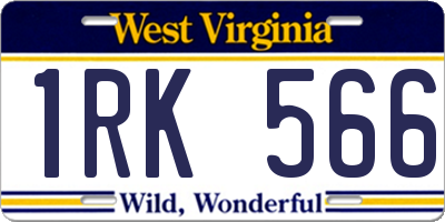 WV license plate 1RK566