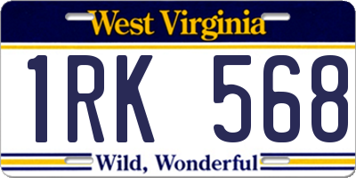 WV license plate 1RK568