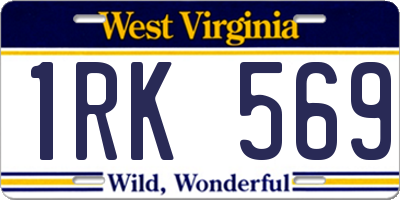 WV license plate 1RK569