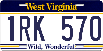 WV license plate 1RK570
