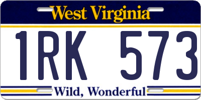 WV license plate 1RK573