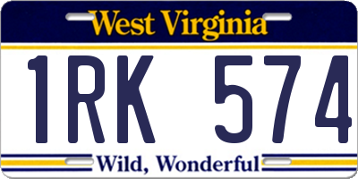 WV license plate 1RK574