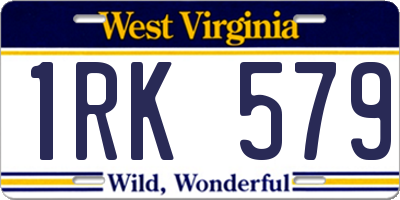 WV license plate 1RK579
