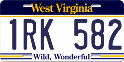 WV license plate 1RK582