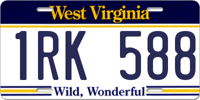 WV license plate 1RK588