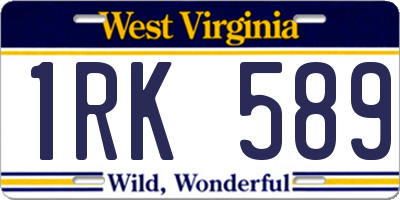 WV license plate 1RK589