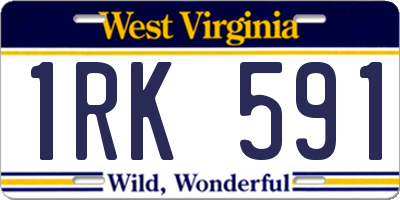 WV license plate 1RK591