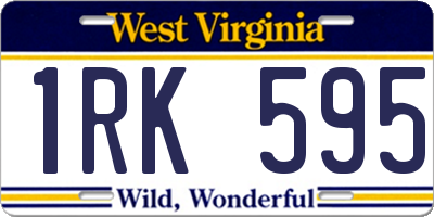 WV license plate 1RK595