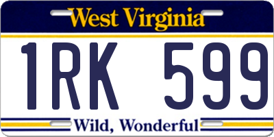 WV license plate 1RK599