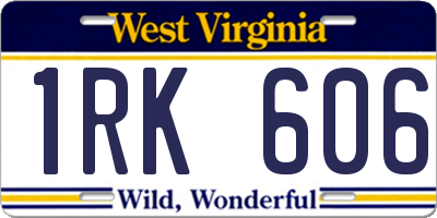 WV license plate 1RK606