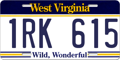 WV license plate 1RK615