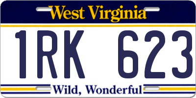 WV license plate 1RK623