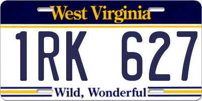 WV license plate 1RK627