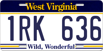 WV license plate 1RK636