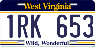 WV license plate 1RK653