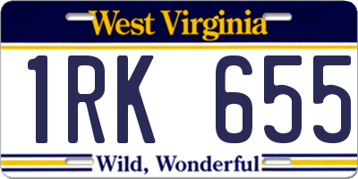 WV license plate 1RK655
