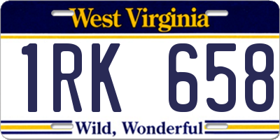 WV license plate 1RK658
