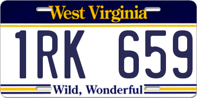 WV license plate 1RK659