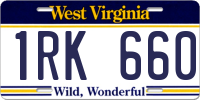 WV license plate 1RK660