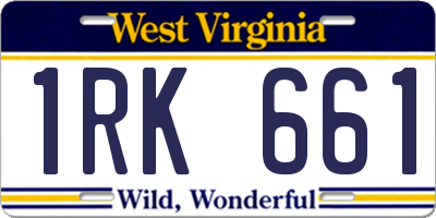 WV license plate 1RK661
