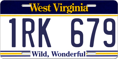 WV license plate 1RK679