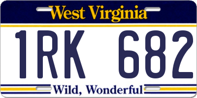 WV license plate 1RK682