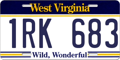 WV license plate 1RK683