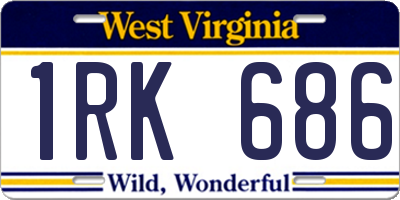 WV license plate 1RK686