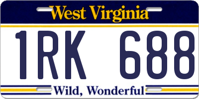 WV license plate 1RK688