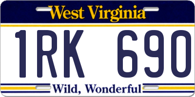 WV license plate 1RK690