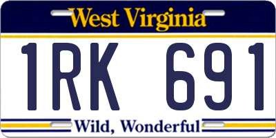 WV license plate 1RK691