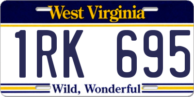 WV license plate 1RK695