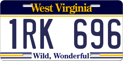 WV license plate 1RK696