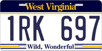 WV license plate 1RK697