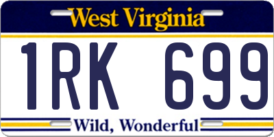 WV license plate 1RK699