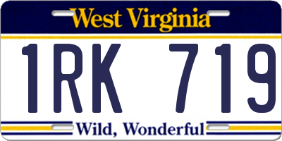 WV license plate 1RK719