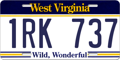 WV license plate 1RK737