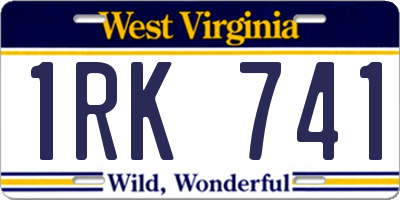 WV license plate 1RK741