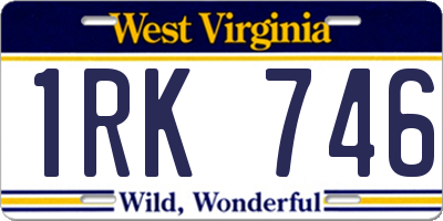 WV license plate 1RK746