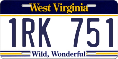 WV license plate 1RK751