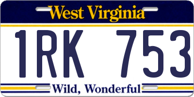 WV license plate 1RK753