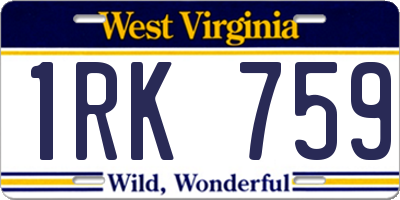 WV license plate 1RK759