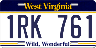 WV license plate 1RK761
