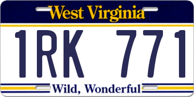 WV license plate 1RK771