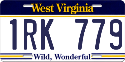 WV license plate 1RK779