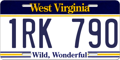 WV license plate 1RK790